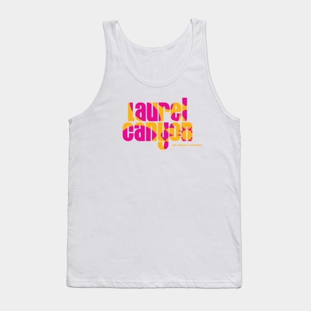 Laurel Canyon psychedelic flower logo - pink Tank Top by retropetrol